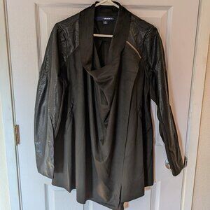 Denim 24/7 Women's Black Jacket Size 16W - Faux Suede & Faux Leather